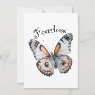 Fearless Butterfly Watercolor Graphic Design, Fear Card
