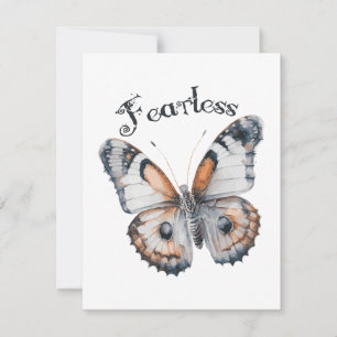 Fearless Butterfly Watercolor Graphic Design, Fear Card