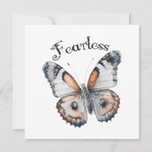 Fearless Butterfly Watercolor Graphic Design, Fear Holiday Card