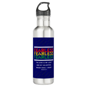 FEARLESS Christian Bible Verse Psalm 27 710 Ml Water Bottle