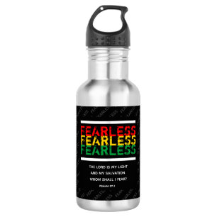 FEARLESS Christian Scripture Psalm 27 BL 532 Ml Water Bottle