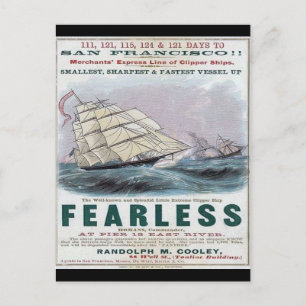 Fearless Clipper Sailing  Postcard