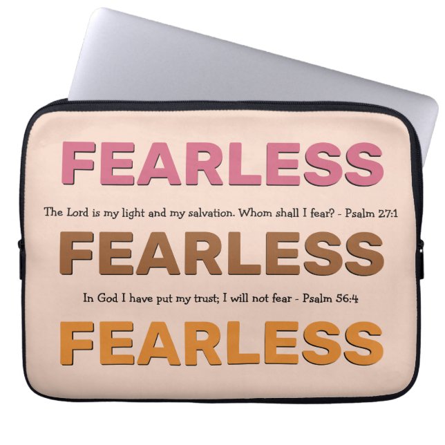 FEARLESS Custom Christian Bible Verses Laptop Sleeve (Front)