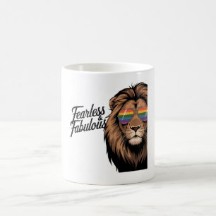 Fearless & Fabulous Pride Lion mug