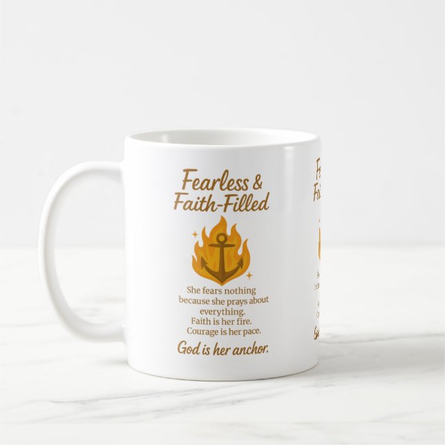 Fearless & Faith-Filled Coffee Mug (Left)