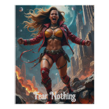 Fearless female warrior poster