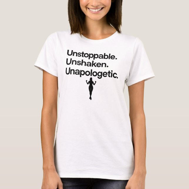 Fearless Feminine Bold Empowerment Quote Art T-Shirt (Front)