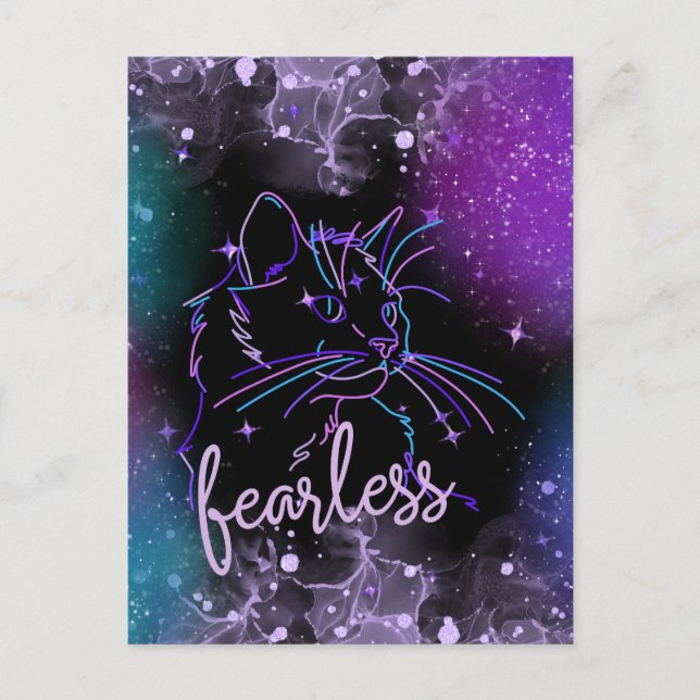 Fearless Galaxy Cat Card (Front)