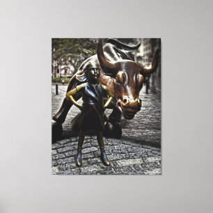 Fearless Girl Gains An Ally Canvas Print