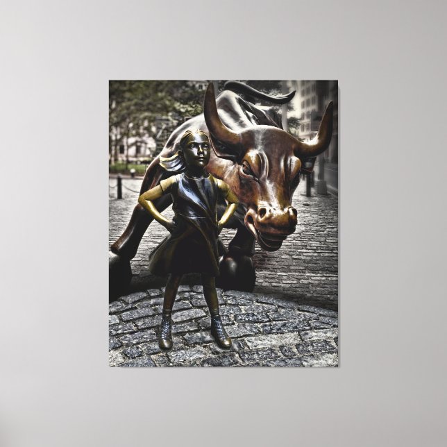 Fearless Girl Gains An Ally Canvas Print (Front)