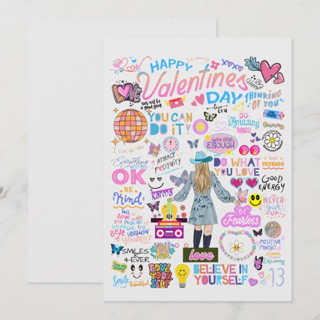 FEARLESS GIRL VALENTINE'S CARDS  (Front/Back)