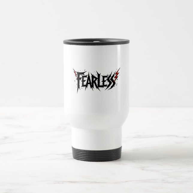 Fearless Graphic Mug Cup Edgy Lightning BoltDesign (Center)