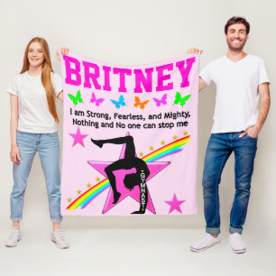 FEARLESS GYMNAST GIRL PERSONALIZED FLEECE BLANKET