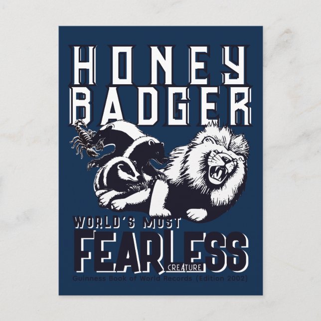 FEARLESS Honey Badger Postcard (Front)