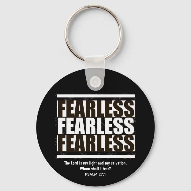 FEARLESS Inspirational Christian Black White Keychain (Front)