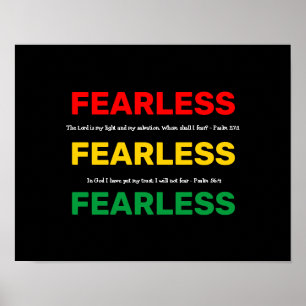 FEARLESS Inspirational Psalms I WILL NOT FEAR Poster