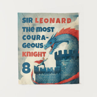 Fearless Knight and Dragon  Tapestry