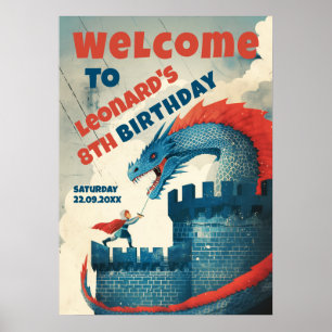 Fearless Knight and Dragon Welcome Sign