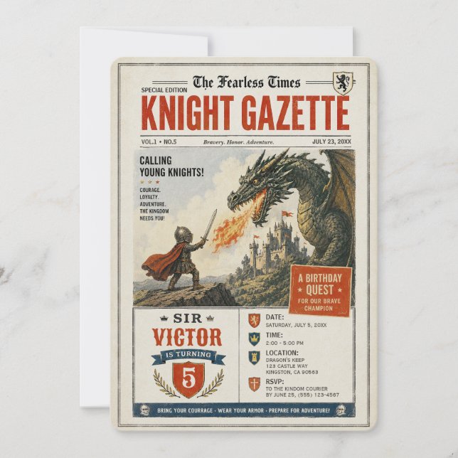 Fearless Knight Editorial Invitation (Front)
