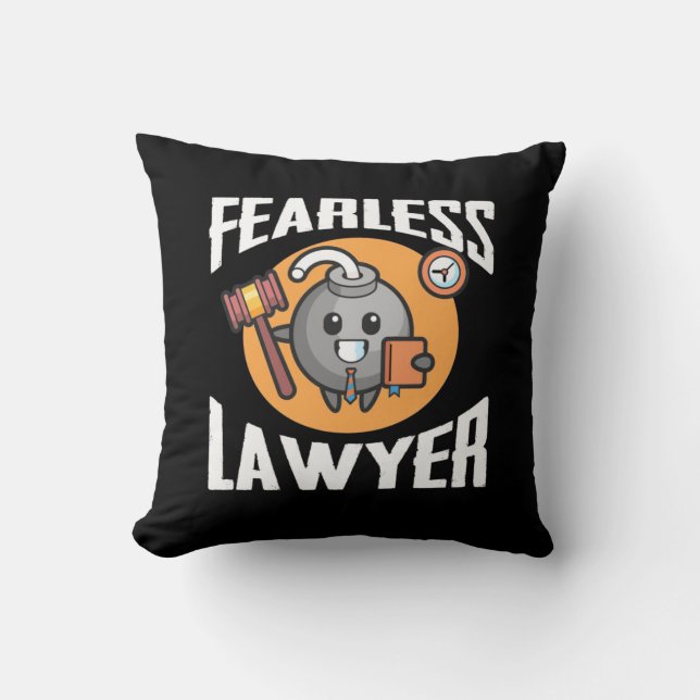 Fearless Lawyer Throw Pillow (Front)