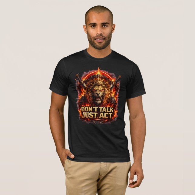 Fearless Lion Motivation T-Shirt (Front Full)