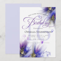 Fearless Navy Purple Abstract Floral Birthday