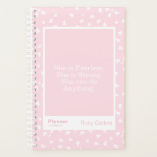 Fearless Pastel Pink Floral Encouraging Quote