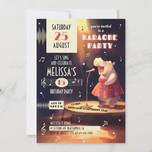 Fearless Pool Party Birthday Invitation (Front)
