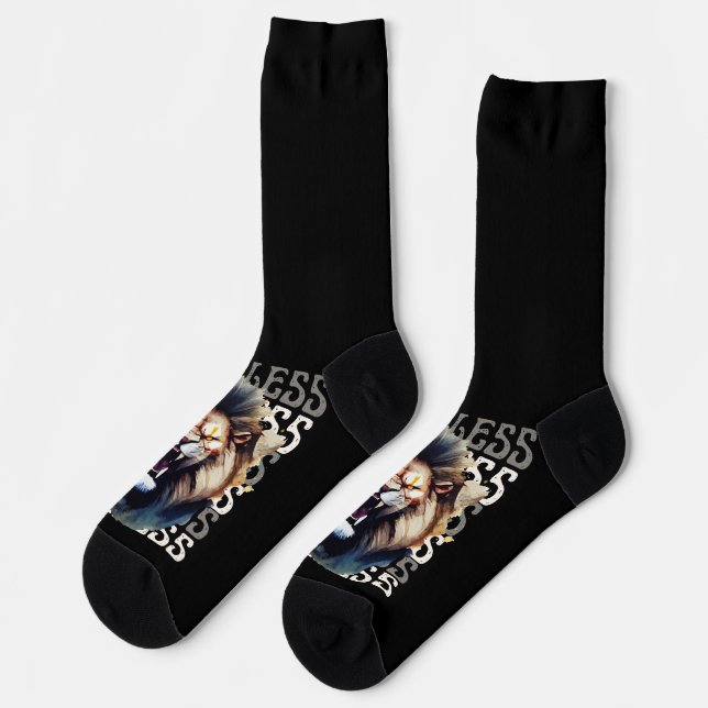 Fearless Roar – Bold Lion  Socks (Left)