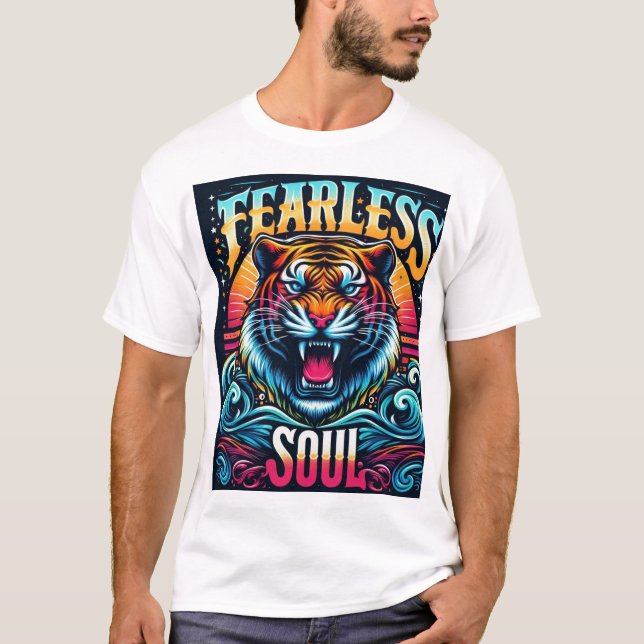 Fearless Soul - Vibrant Tiger Artwork T-Shirt (Front)