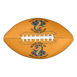 Fearless Spirit: Bold Snake and Roses Artwork Football