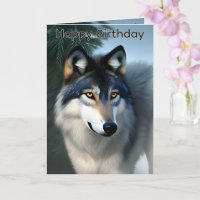 Fearless The Arctic Wolf, Birthday Card