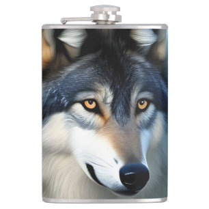 Fearless The Arctic Wolf, Hip Flask