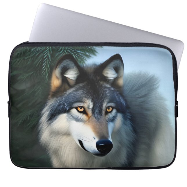 Fearless The Arctic Wolf, Laptop Sleeve (Front)