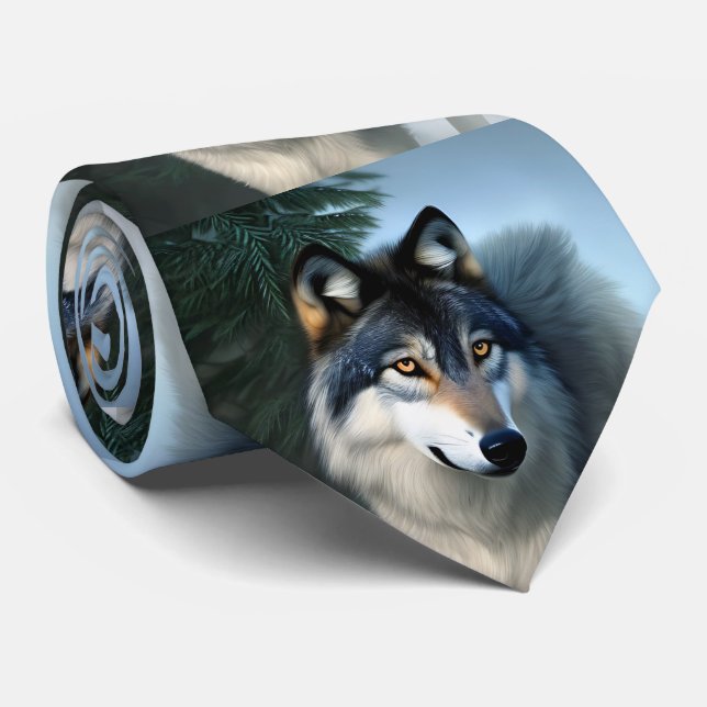 Fearless The Arctic Wolf, Neck Tie (Rolled)