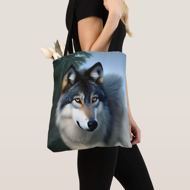 Fearless The Arctic Wolf, Tote Bag (Close Up)