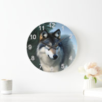 Fearless The Arctic Wolf, Wall Clock