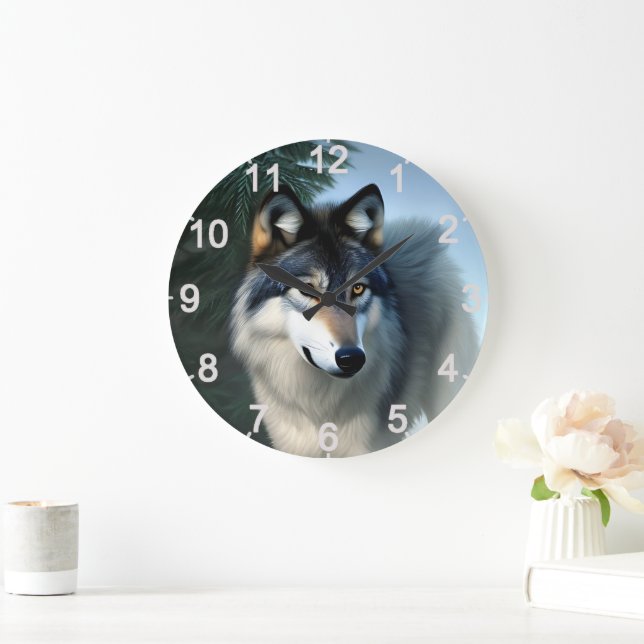 Fearless The Arctic Wolf, Wall Clock (Home)