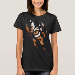 Fearless Tiger Cat Eye Claw Silhouette Easy Tiger T-Shirt