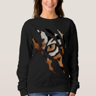 Fearless Tiger Cat Eye Claw Silhouette Sweatshirt