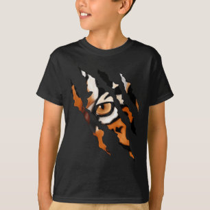 Fearless Tiger Cat Eye Claw Silhouette T-Shirt