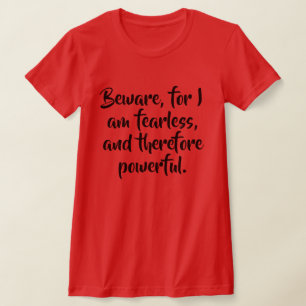 Fearless Woman Quote in Modern Script Personalized T-Shirt