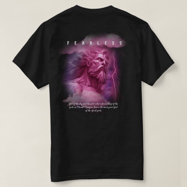 Fearless Zeus Warrior T-Shirt (Design Back)