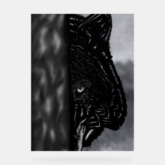 Fearlessly Watching – Hand-Drawn Wolf Acrylic Sign