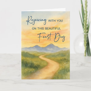 Feast Day Blessings Inspirational Mountain Sunrise Card