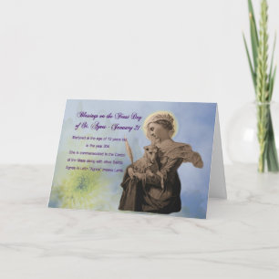 Feast Day of St. Agnes Greeting Card -Name Day