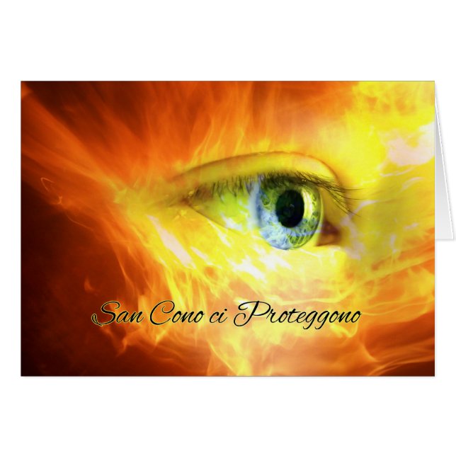 Feast Day of St. Cono in Italian Face and Fire (Front Horizontal)