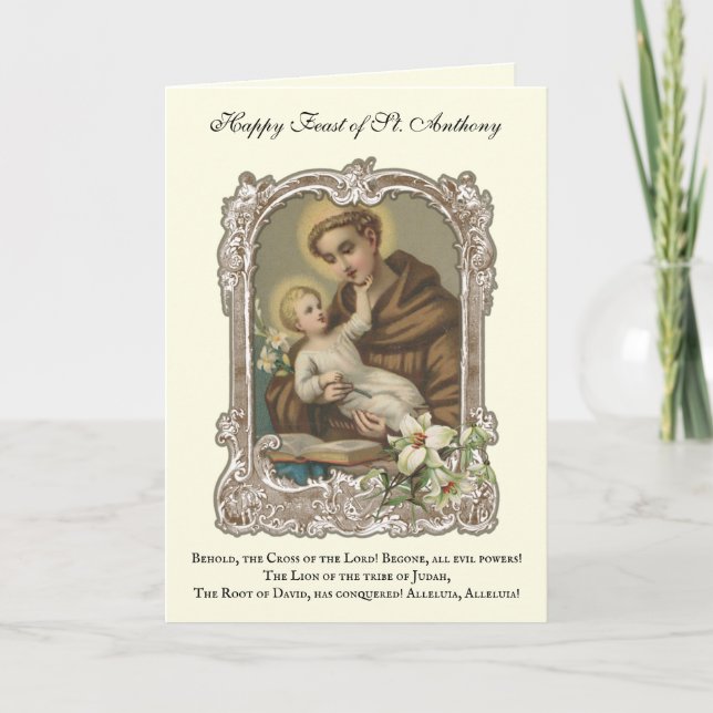 Feast Day St. Anthony of Padua Child Jesus Card (Front)