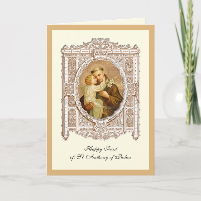 Feast Day St. Anthony of Padua Child Jesus Card (Front)