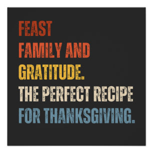 Feast family and gratitude thanksgiving  poster